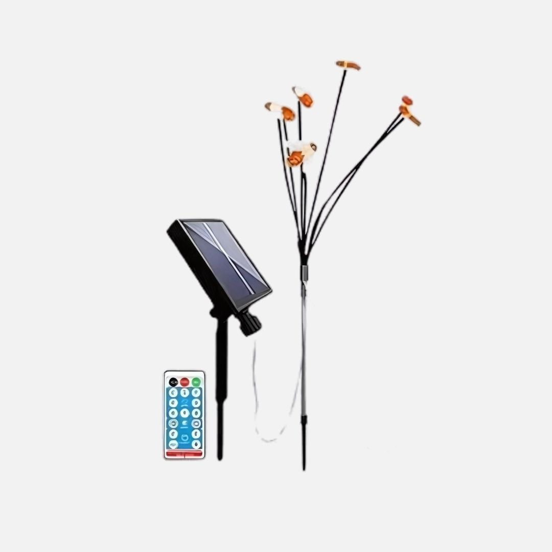 Solar Gartenlichter mit 24 LEDs – Wasserdichte Honigbienenlampe, Warmweiß