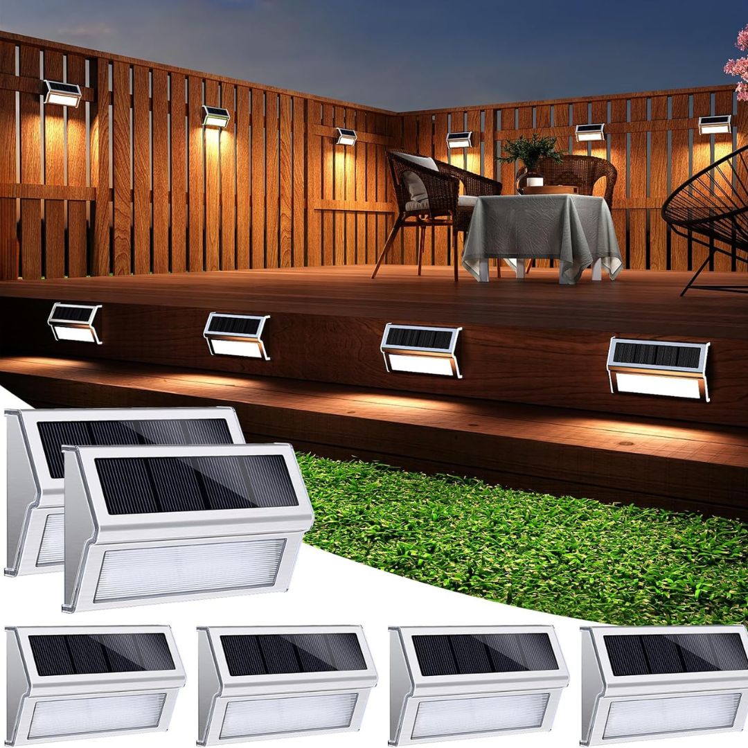 Solar LED Wandleuchte Außen – Edelstahl, Warmweiß, Mit Sensor