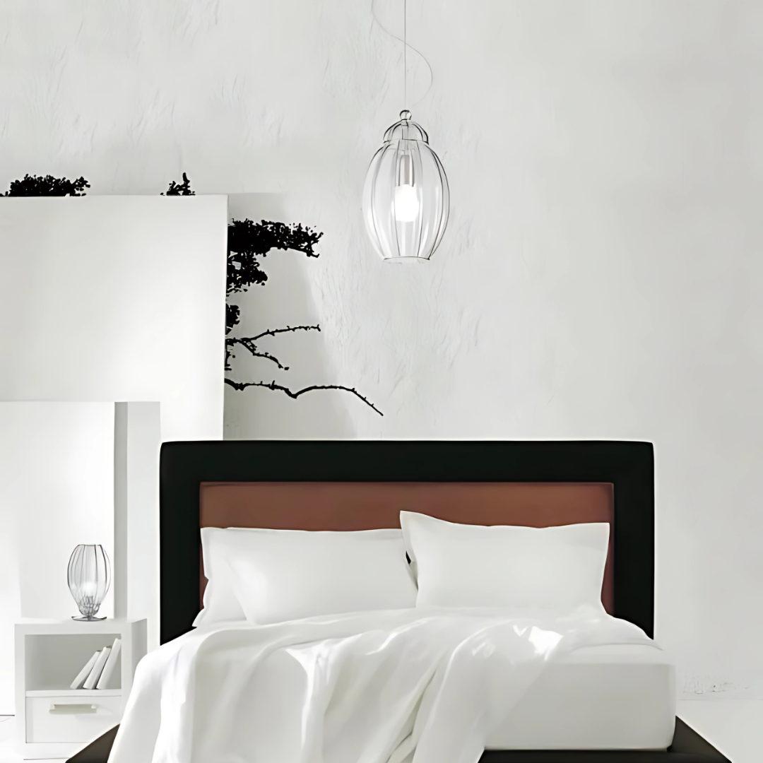 Moderne Pendelleuchte mit Klarglas und Verchromtem Finish für Esszimmer