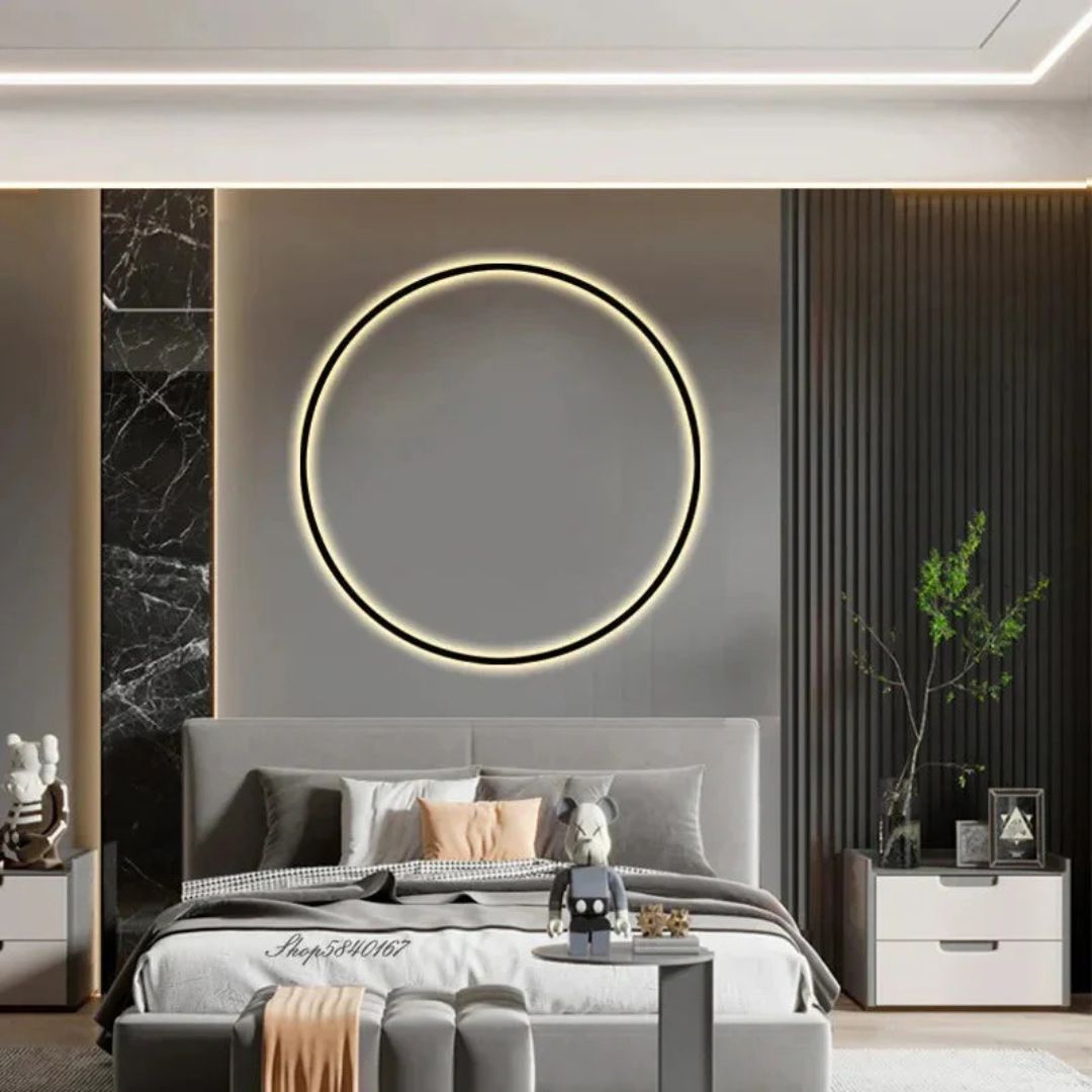 LED-Wandlampe Moderner Minimalistischer Kreis – Warm Schwarz oder Gold