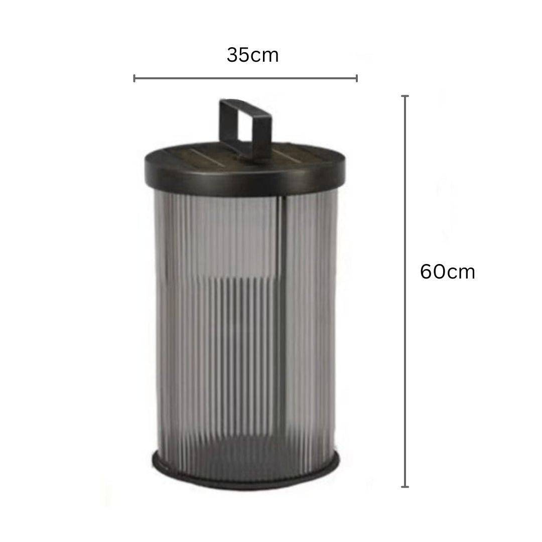Solar Gartenlampe aus Kristallglas mit Edelstahlgehäuse – Wasserdicht, LED, Retro Design