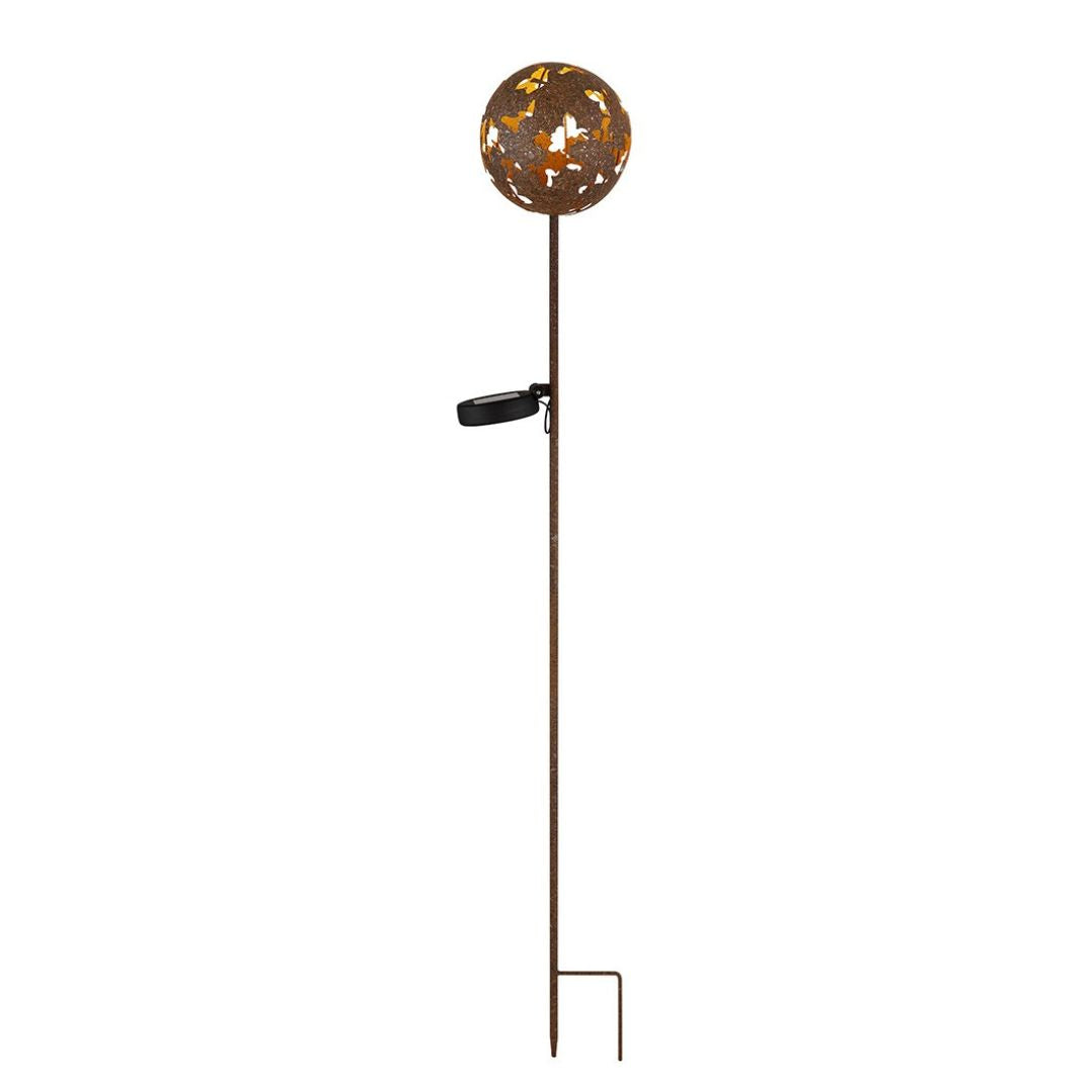 Solar-Gartenleuchte LED Ahornblatt Rost-Metall IP44