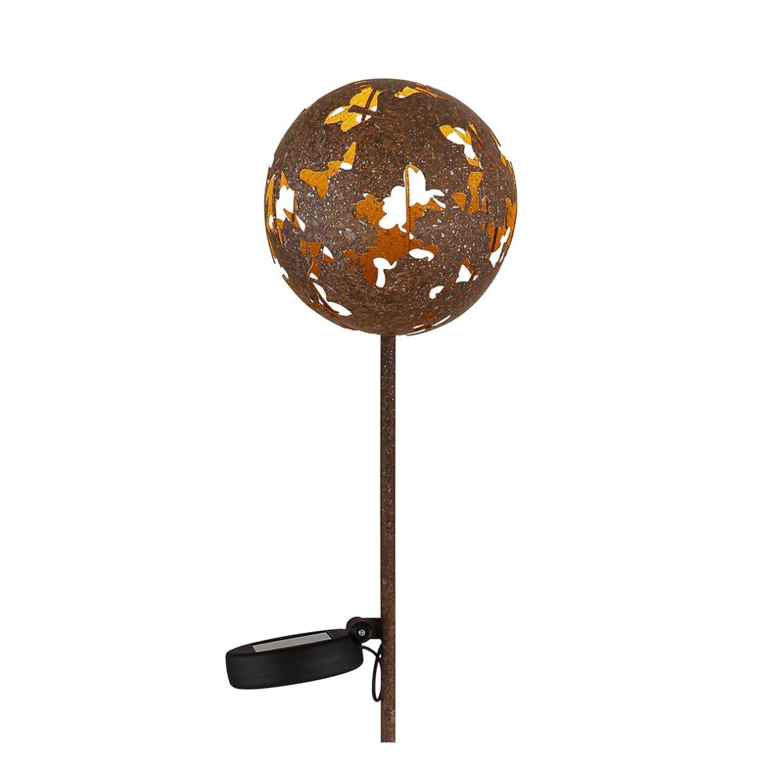 Solar-Gartenleuchte LED Ahornblatt Rost-Metall IP44