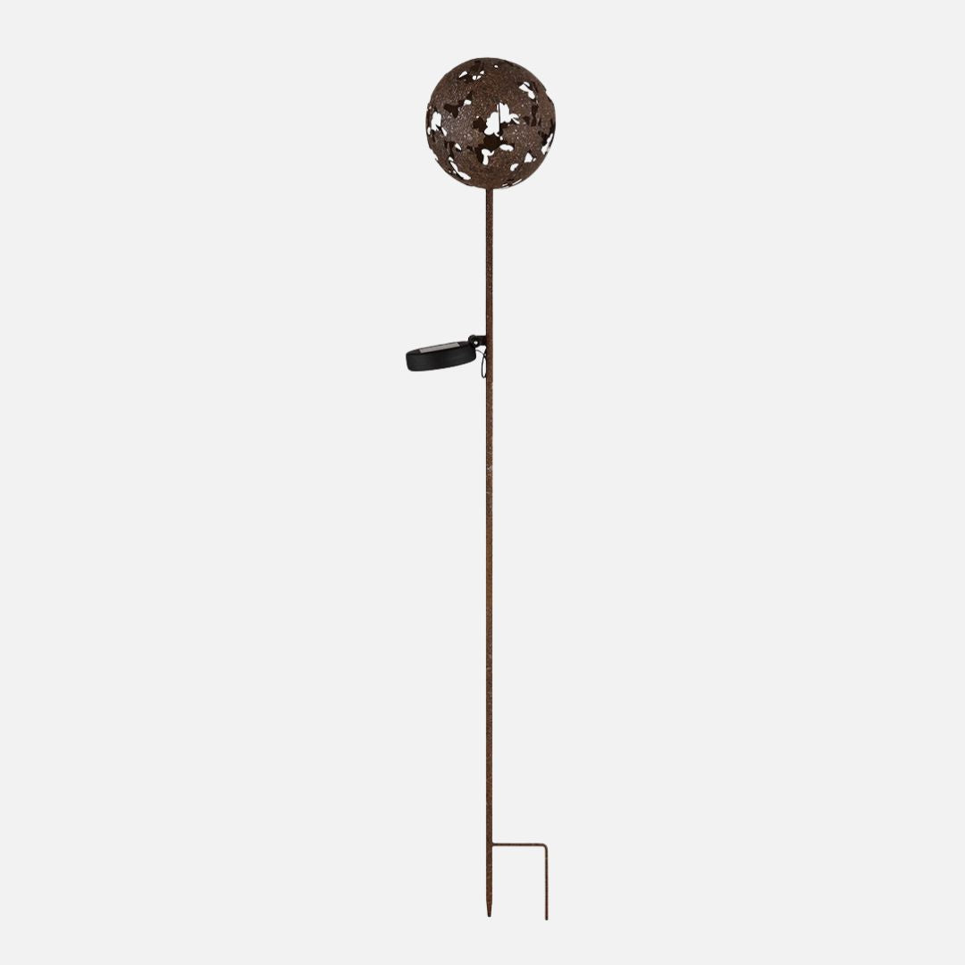 Solar-Gartenleuchte LED Ahornblatt Rost-Metall IP44