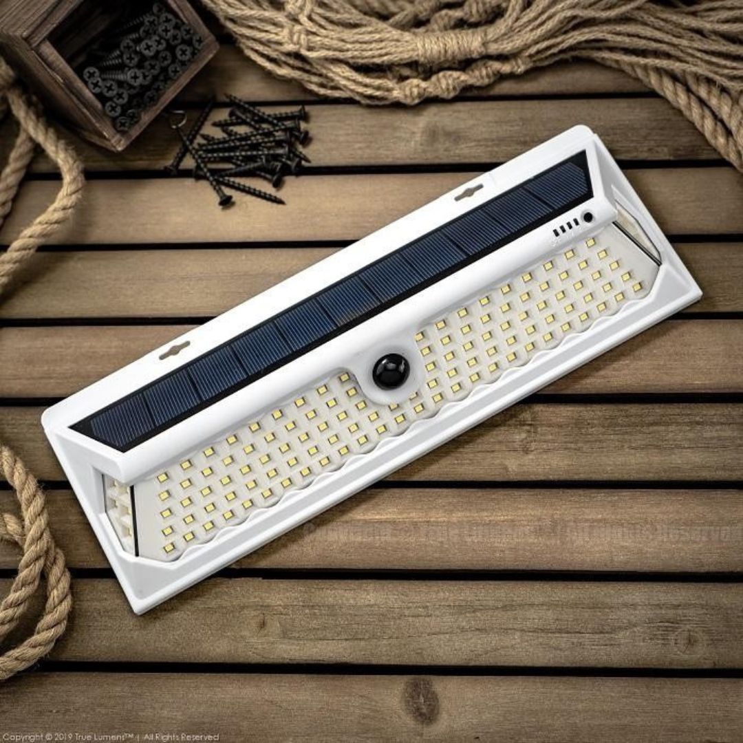 Solarleuchte mit 120 LEDs und Bewegungsmelder – Wetterfeste Gartenbeleuchtung