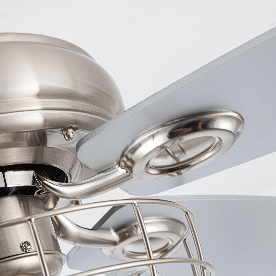Deckenventilator mit Beleuchtung und Fernbedienung – Gebürstetem Nickel