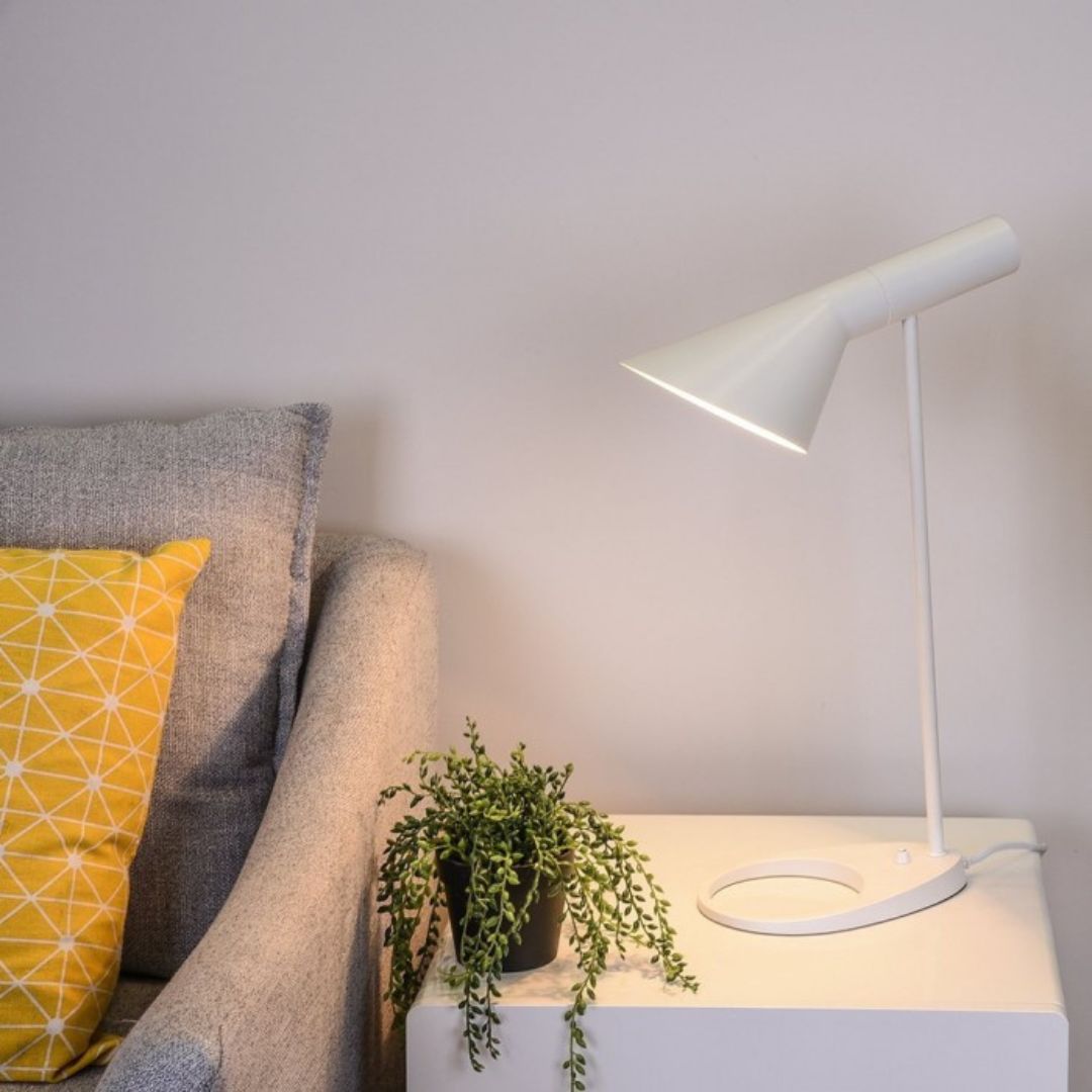 Schreibtischlampe Modern – Metall, E27, Schwarz/Weiß