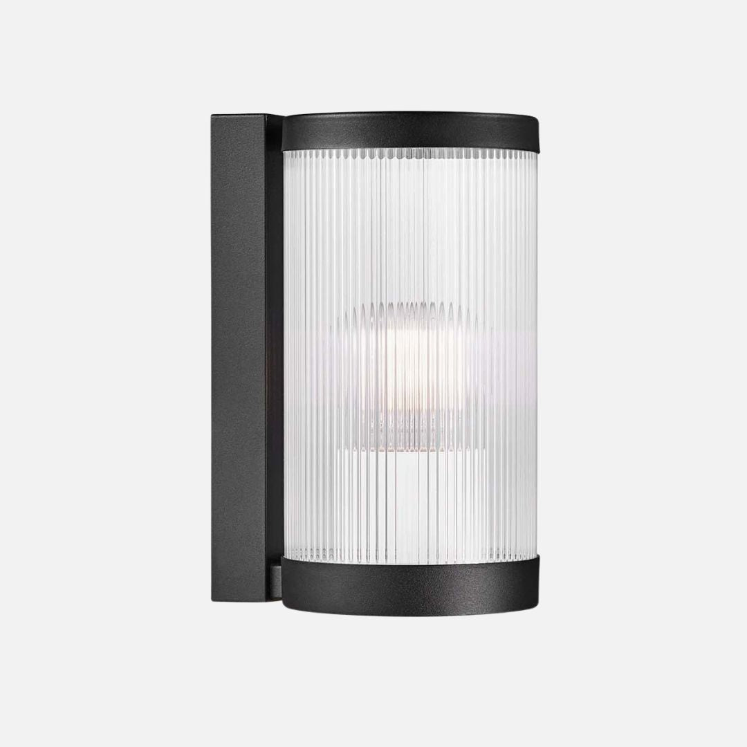 Moderne LED Wandleuchte aus Aluminium mit Rippenglas – 25W Max für Innenräume