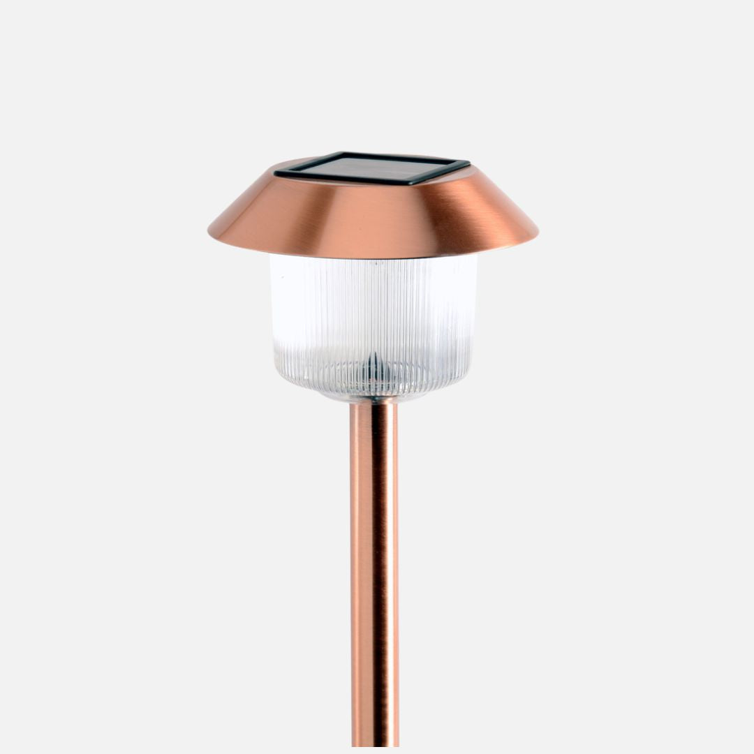 Kupfer Solar-Wegeleuchten Outdoor 12er-Pack – Gebürstete LED-Spieße
