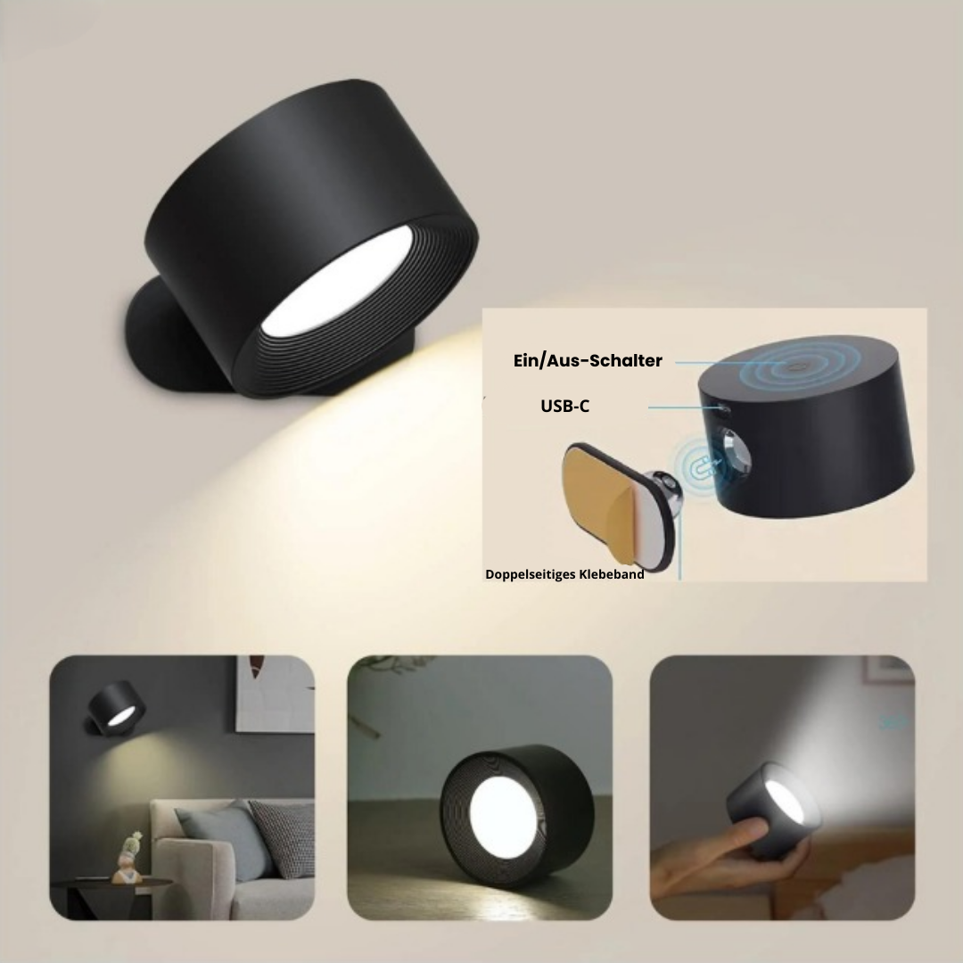 Draadloos 360 ° oplaadbaar wandlicht