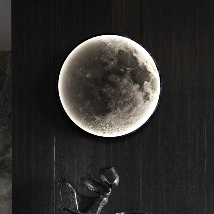 Moderne LED Wandleuchte in Weiß – Minimalistische Mondlampe für Innenräume