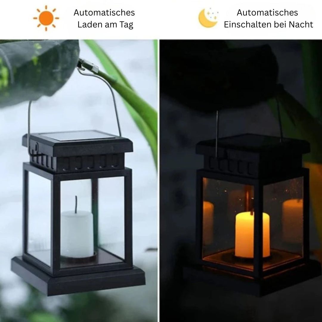 Wetterfeste Solar Laterne Outdoor mit Dämmerungssensor für Garten – 10 Stunden Licht