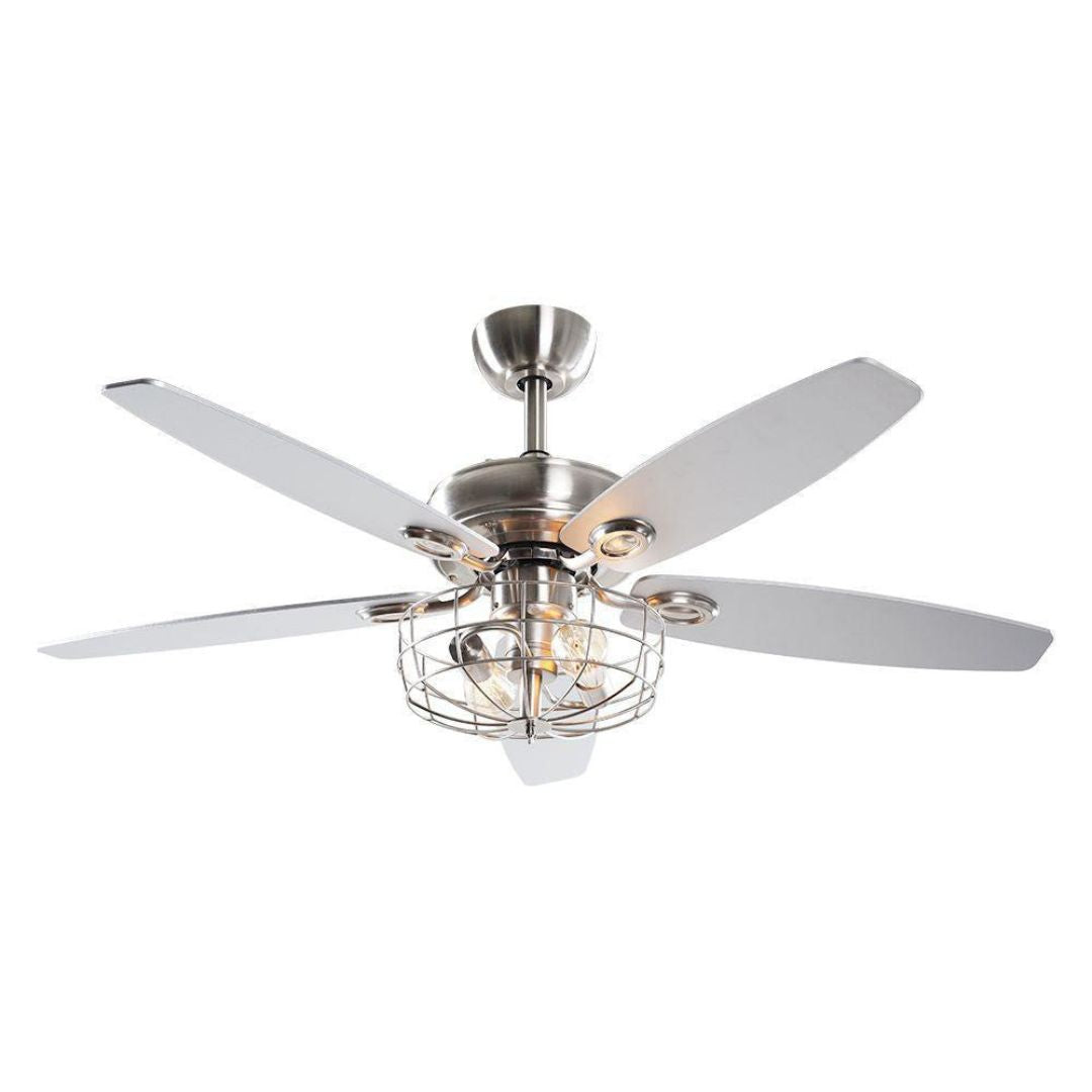 Deckenventilator mit Beleuchtung und Fernbedienung – Gebürstetem Nickel