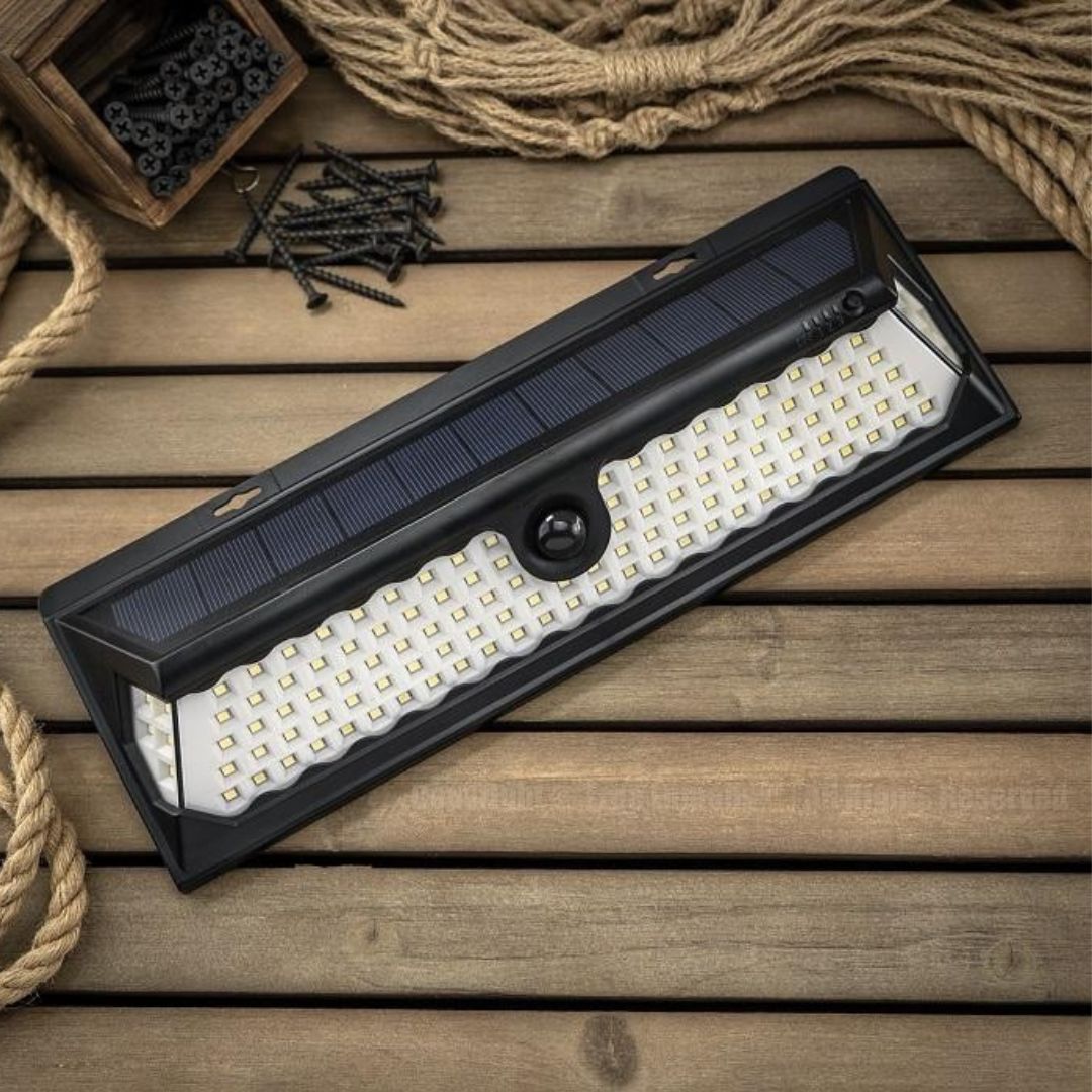Solarleuchte mit 120 LEDs und Bewegungsmelder – Wetterfeste Gartenbeleuchtung