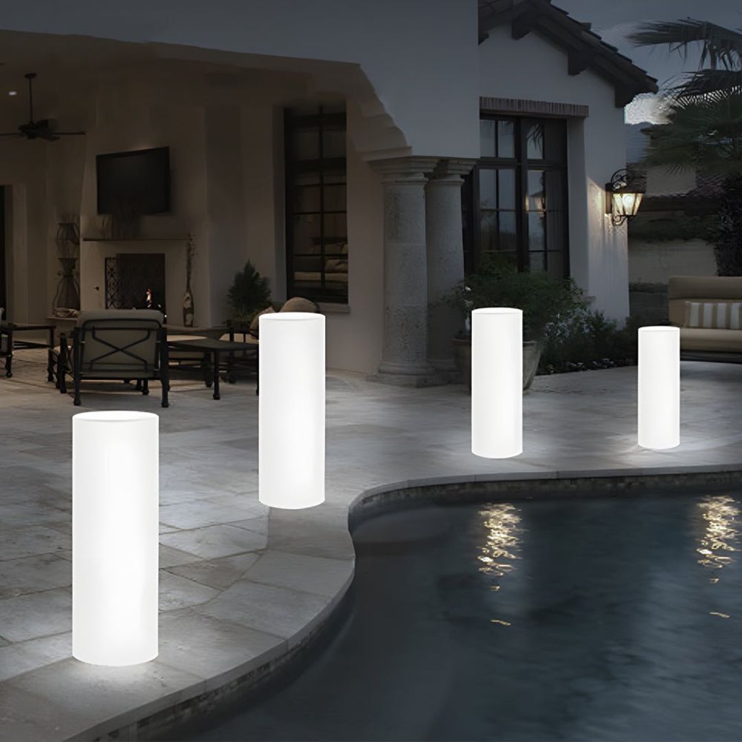 LED Außen-Stehlampe Zylinder RGB Farbwechsel Wasserdicht PE Licht