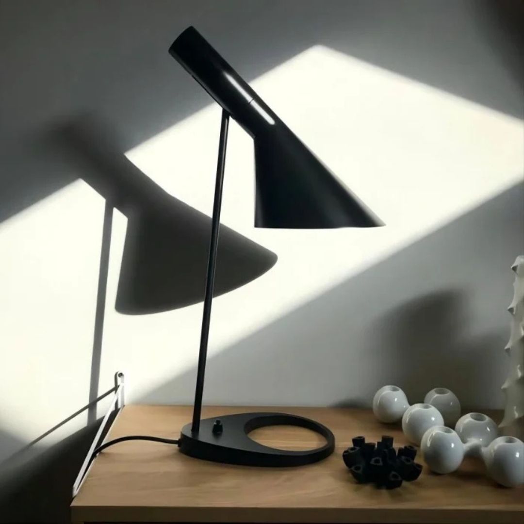 Schreibtischlampe Modern – Metall, E27, Schwarz/Weiß