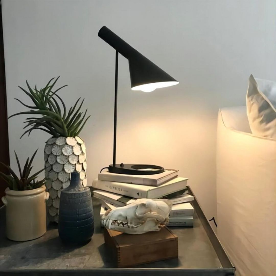 Schreibtischlampe Modern – Metall, E27, Schwarz/Weiß