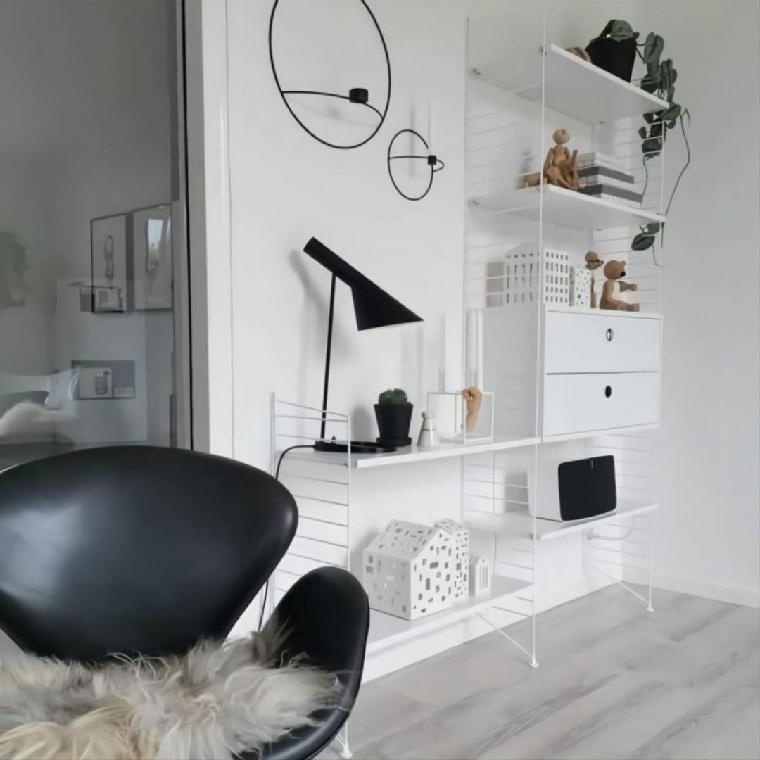 Schreibtischlampe Modern – Metall, E27, Schwarz/Weiß
