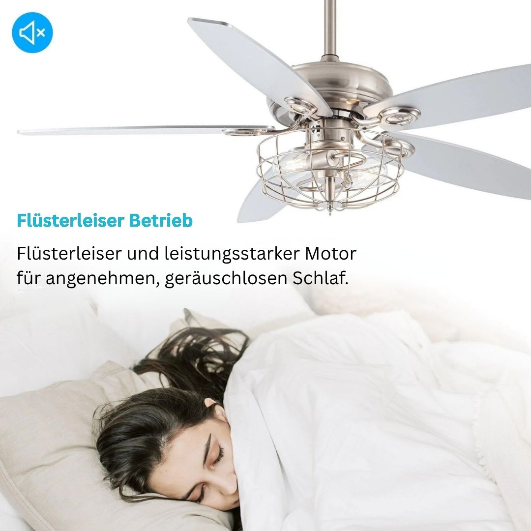 Deckenventilator mit Beleuchtung und Fernbedienung – Gebürstetem Nickel