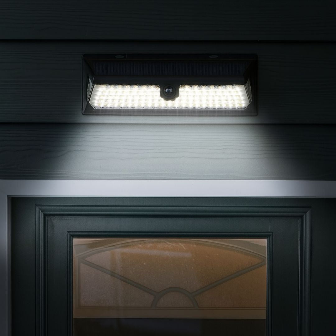Solarleuchte mit 120 LEDs und Bewegungsmelder – Wetterfeste Gartenbeleuchtung