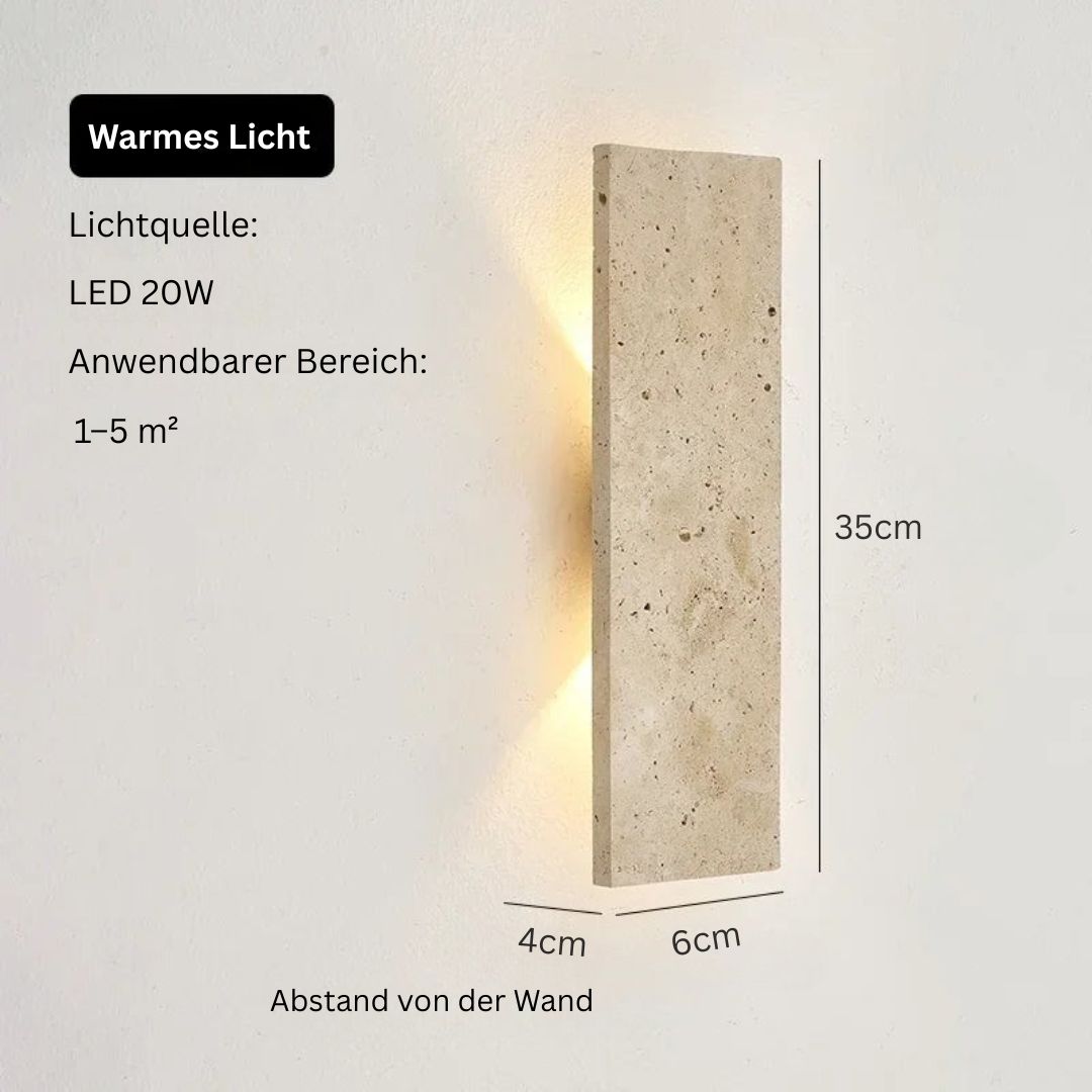 Außenwandleuchte aus Naturstein – IP65 Wasserdicht, LED Wandleuchte Außen, Dimmbar
