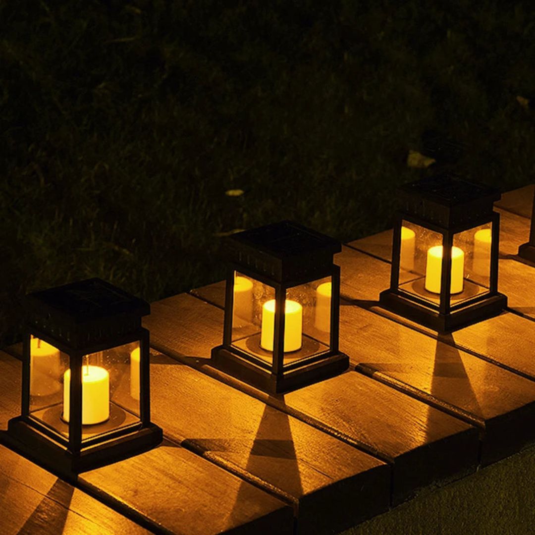 Wetterfeste Solar Laterne Outdoor mit Dämmerungssensor für Garten – 10 Stunden Licht