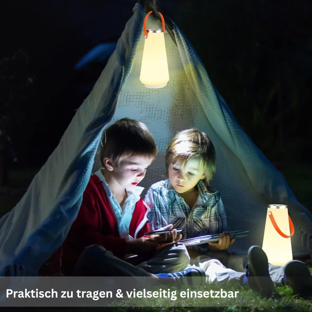 Tragbare LED Campinglampe mit Wiederaufladbarem Akku und 360° Licht