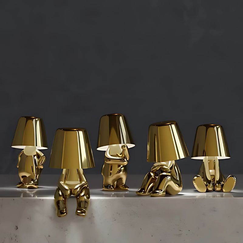 Goldene Tischlampe Kabellos – Dimmbar & Modern