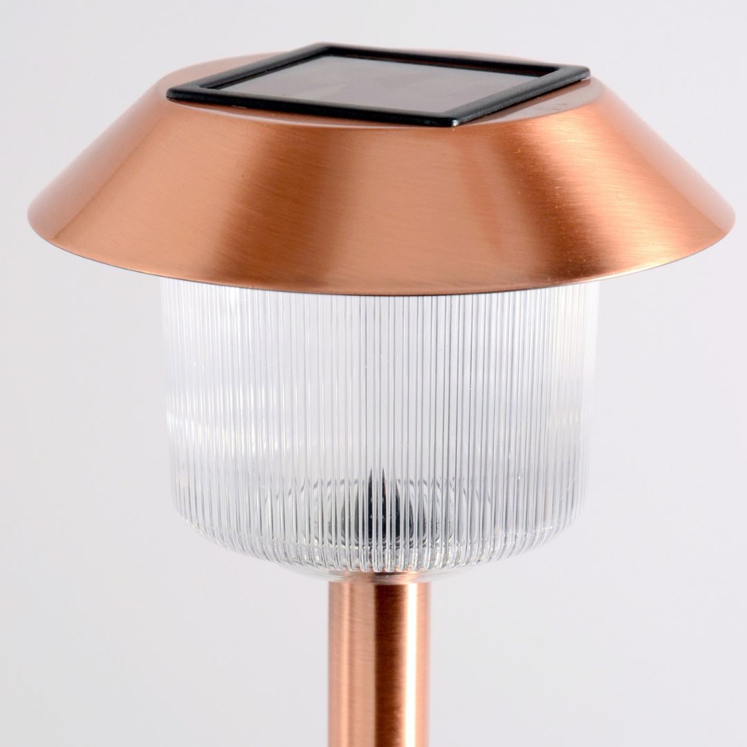 Kupfer Solar-Wegeleuchten Outdoor 12er-Pack – Gebürstete LED-Spieße