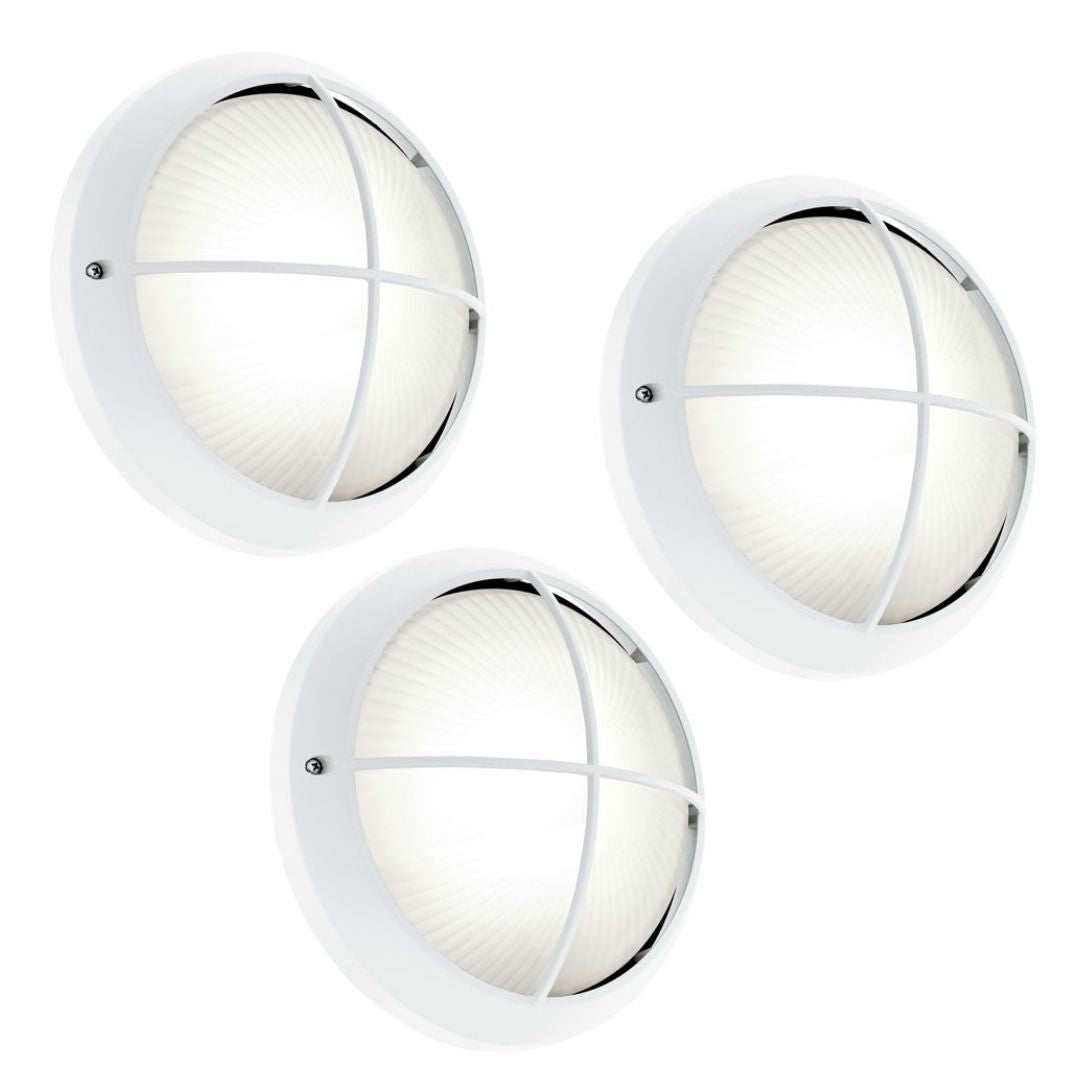 Outdoor LED-Wandleuchten Set, 26 cm Rund Weiß Aluminiumguss, IP44