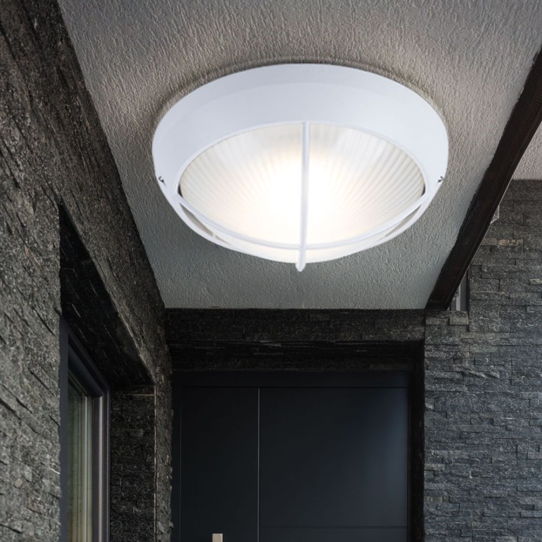 Outdoor LED-Wandleuchten Set, 26 cm Rund Weiß Aluminiumguss, IP44