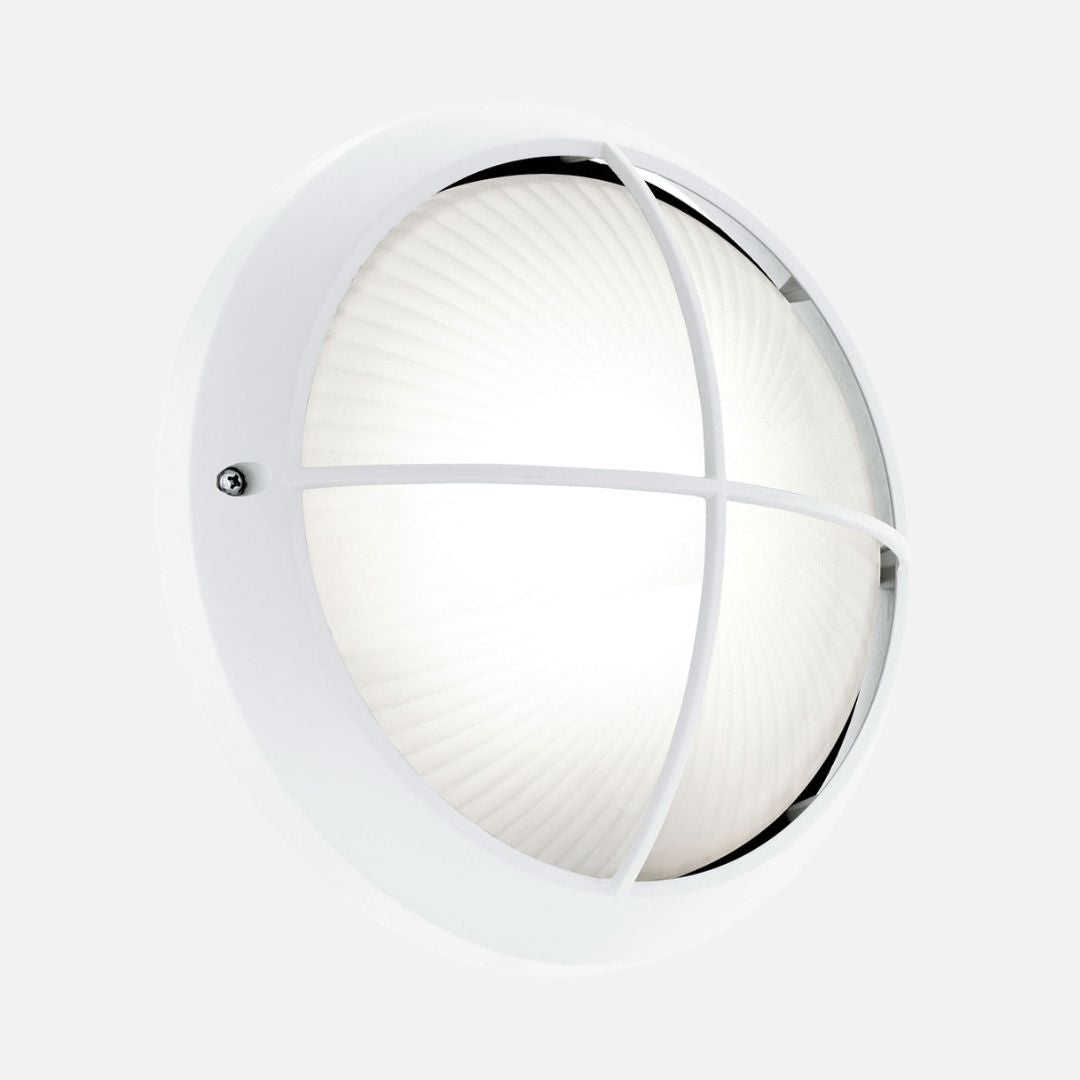 Outdoor LED-Wandleuchten Set, 26 cm Rund Weiß Aluminiumguss, IP44