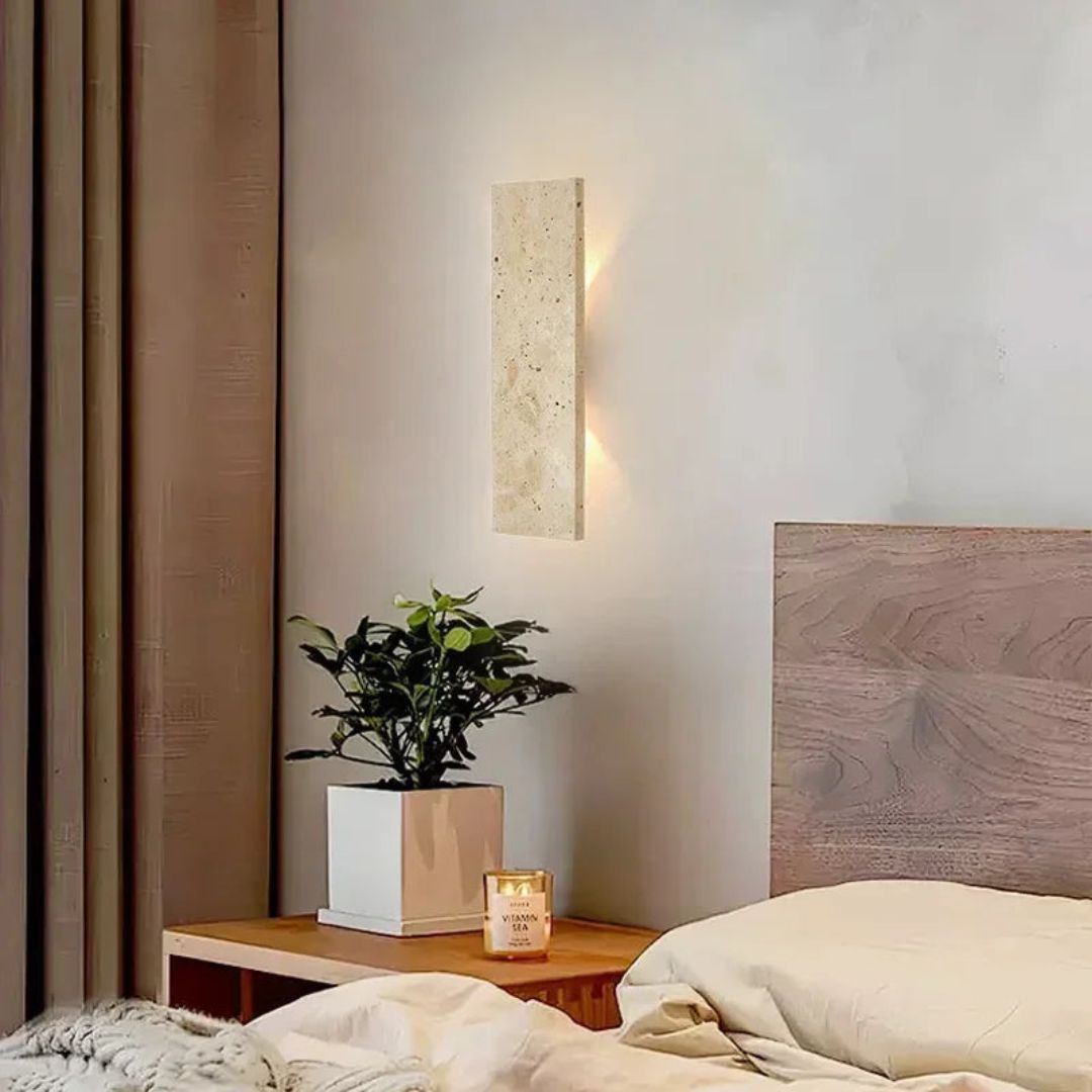 Außenwandleuchte aus Naturstein – IP65 Wasserdicht, LED Wandleuchte Außen, Dimmbar