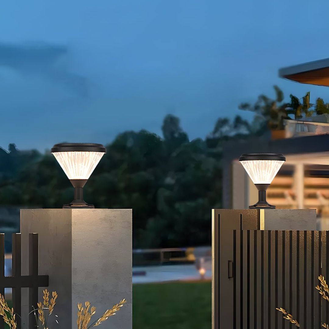 Solar-LED-Pfostenleuchte Außenbereich Wasserdicht Schwarz IP65 Farbwechsel