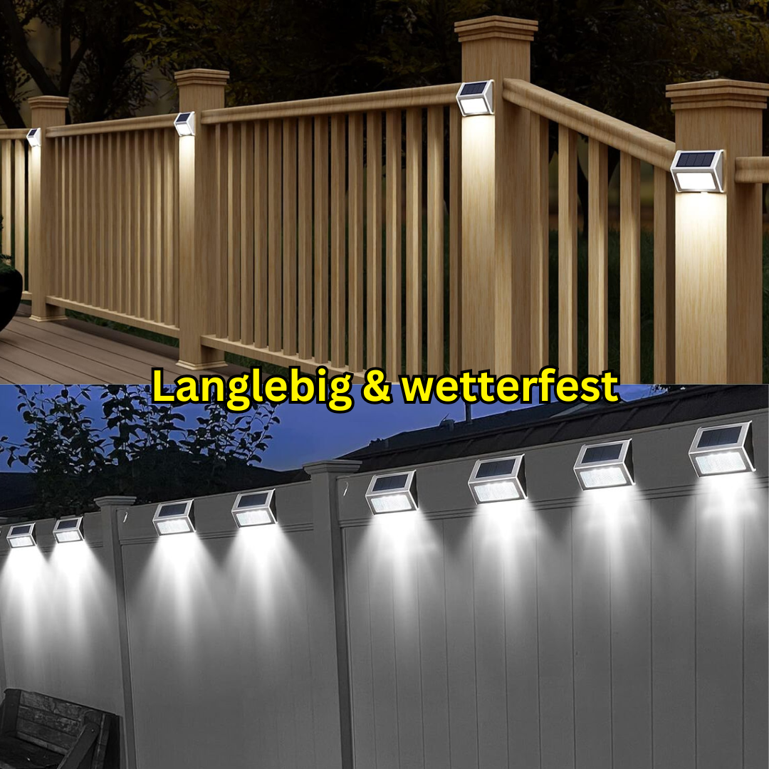 Solar LED Wandleuchte Außen – Edelstahl, Warmweiß, Mit Sensor