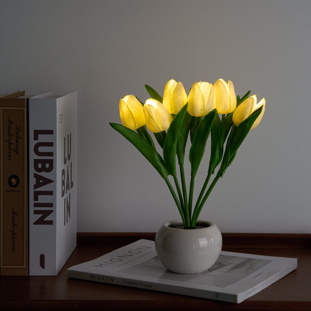 LED Tulpenblumenlicht mit Realistischem Design – Kabellos und Sicher