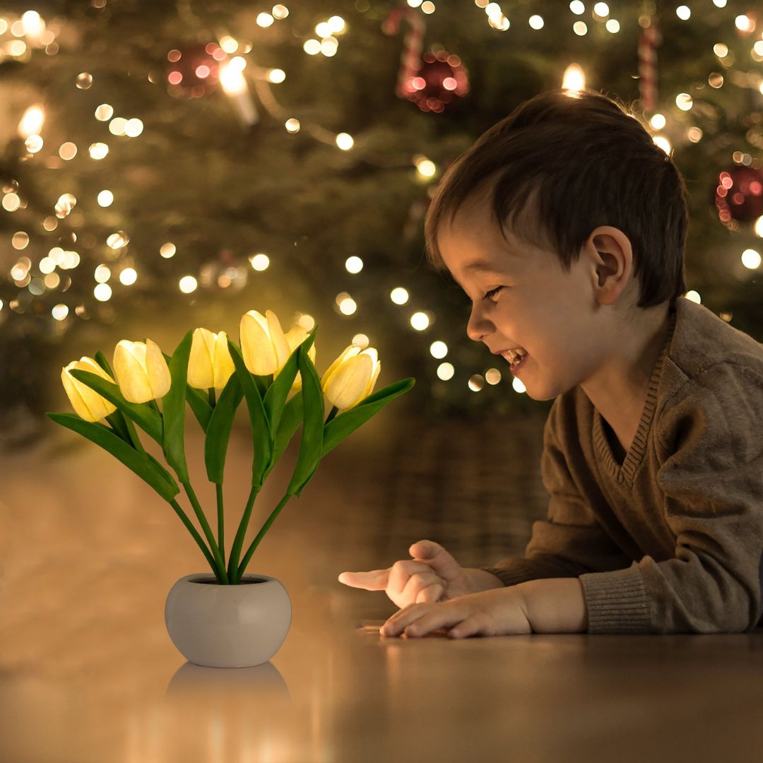 LED Tulpenblumenlicht mit Realistischem Design – Kabellos und Sicher