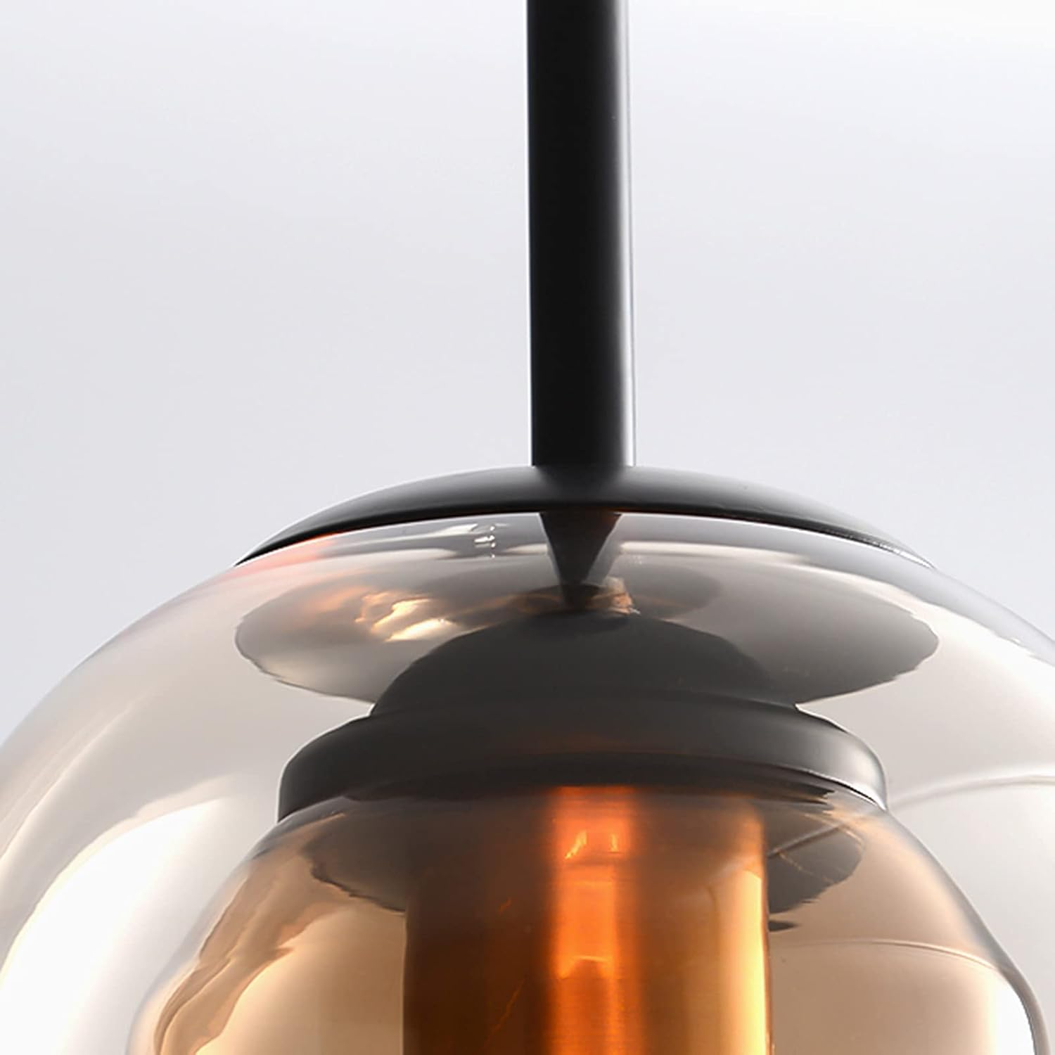 Glas-Pendelleuchte – Modern, Doppelschichtig, Eisen & Glas