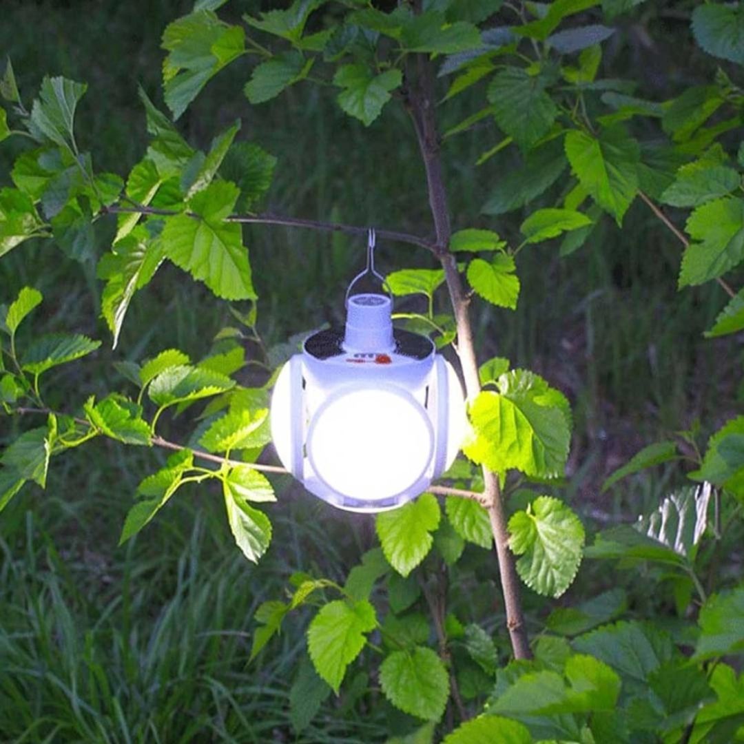LED Campinglampe Faltbar – Solar, USB, Wasserdicht