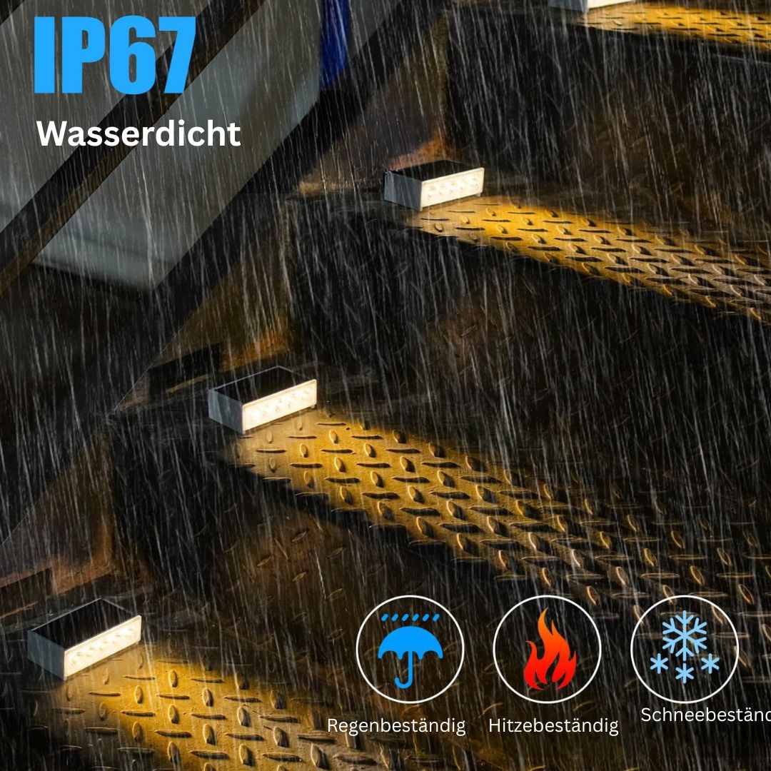 Solar-Stufenlichter Außen Wasserdicht LED-Terrassenbeleuchtung für Treppen