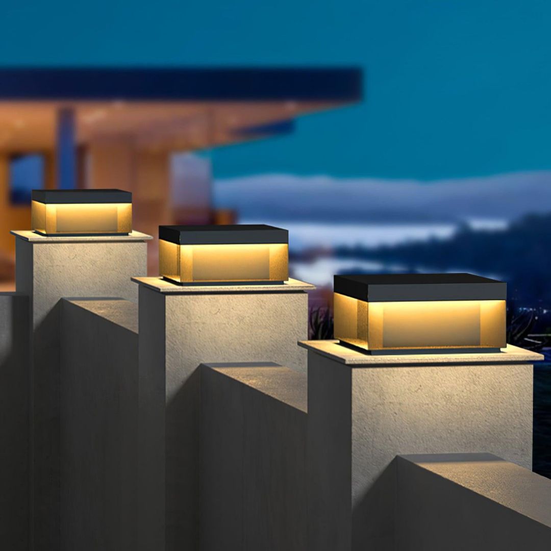 Moderne Außenleuchte mit LED – Quadratische Wandleuchte für Garten und Terrasse