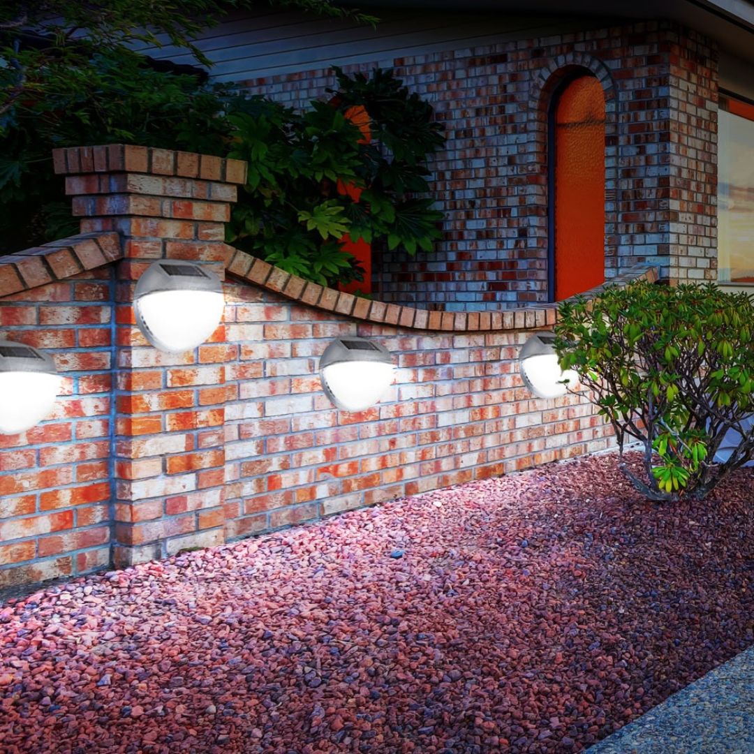 Solar Zaunleuchten LED Set mit 6 Stück Wasserdicht Kunststoff