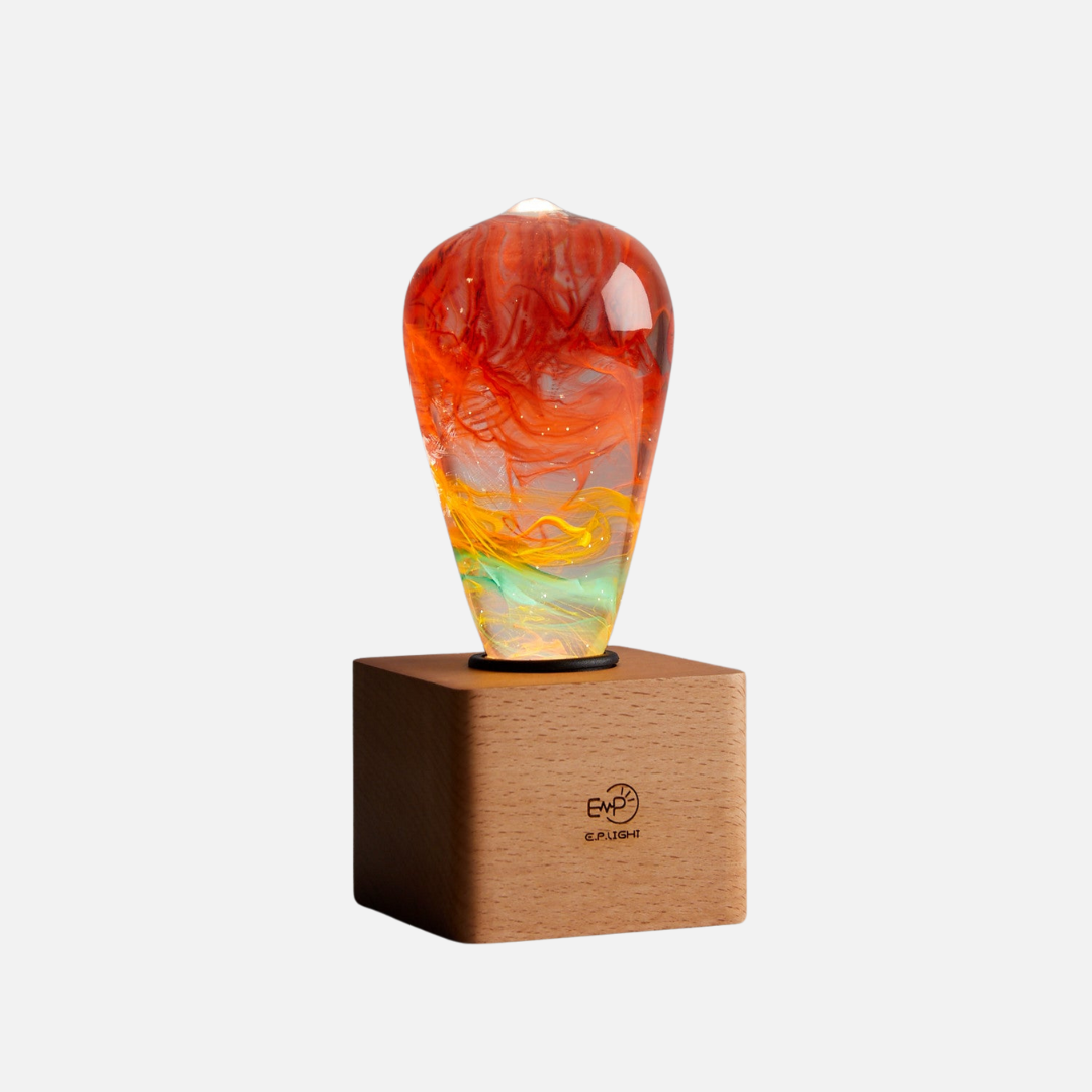 LED Lampe mit Holzsockel – Energieeffiziente Handgefertigte Beleuchtung
