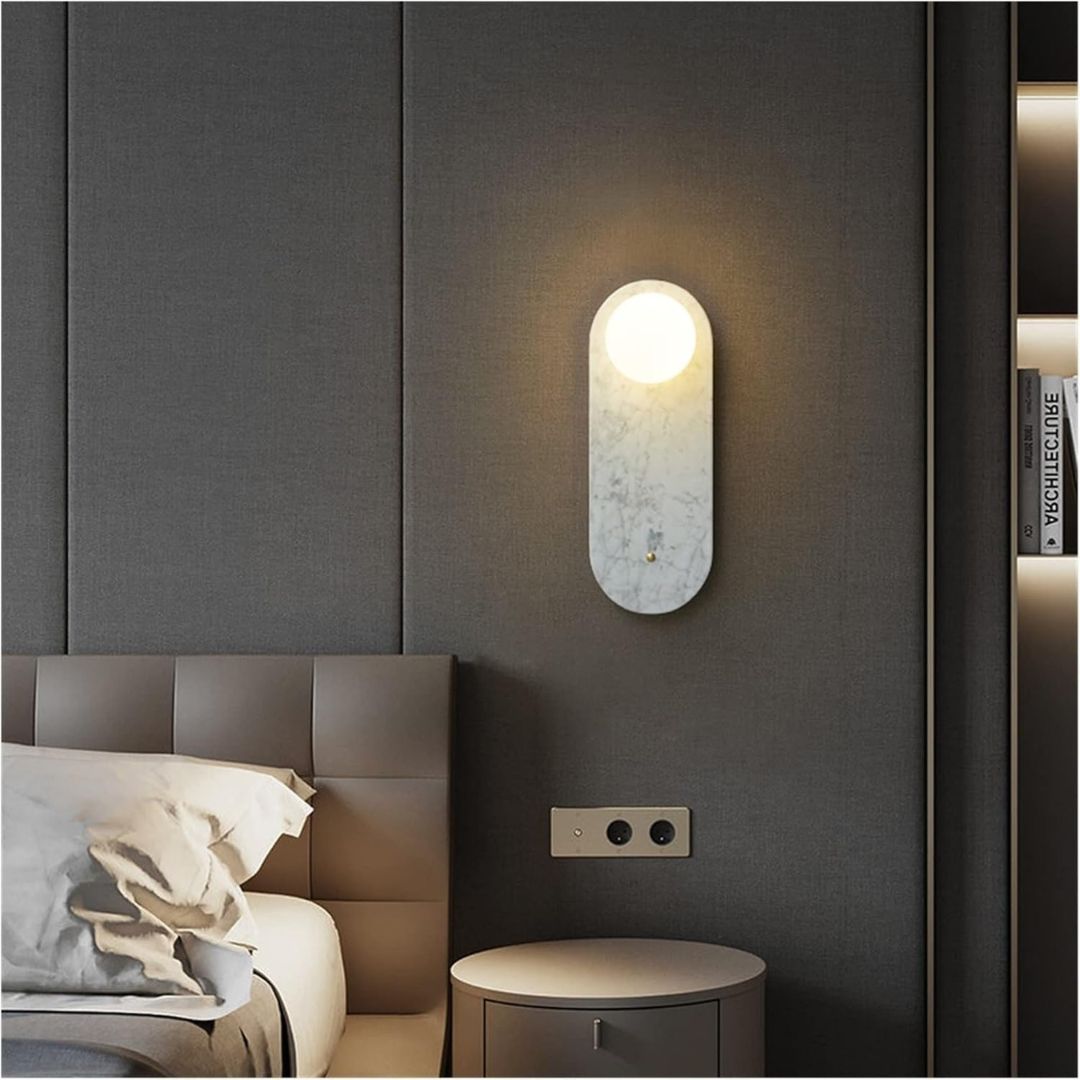 Elegante Wandleuchte aus Marmor, G9 Licht, 36 cm hoch, 12 cm breit