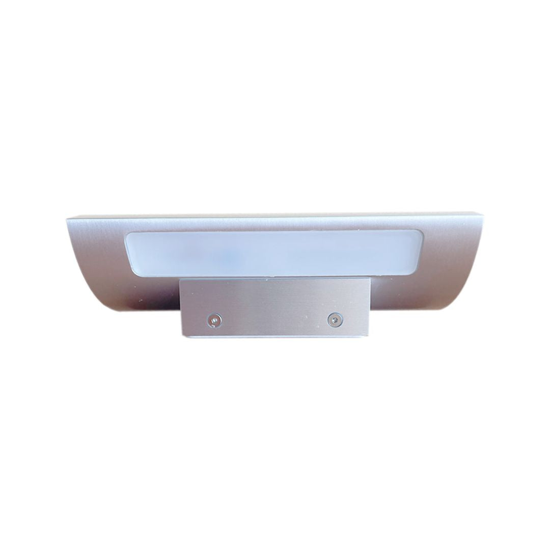 LED Außenwandleuchte Satin-Aluminium 5 Zoll 2-flammig Dimmbar
