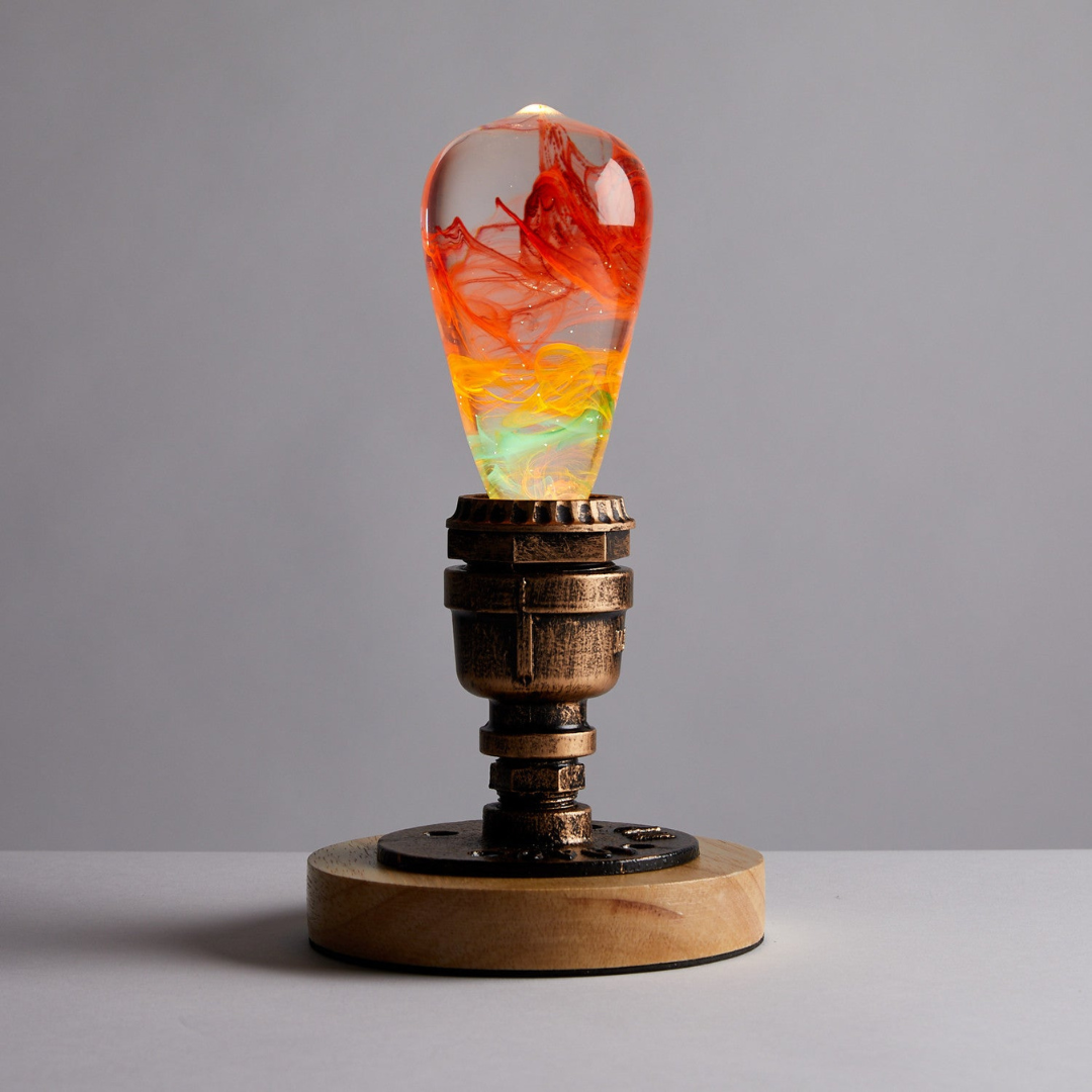 LED Lampe mit Holzsockel – Energieeffiziente Handgefertigte Beleuchtung
