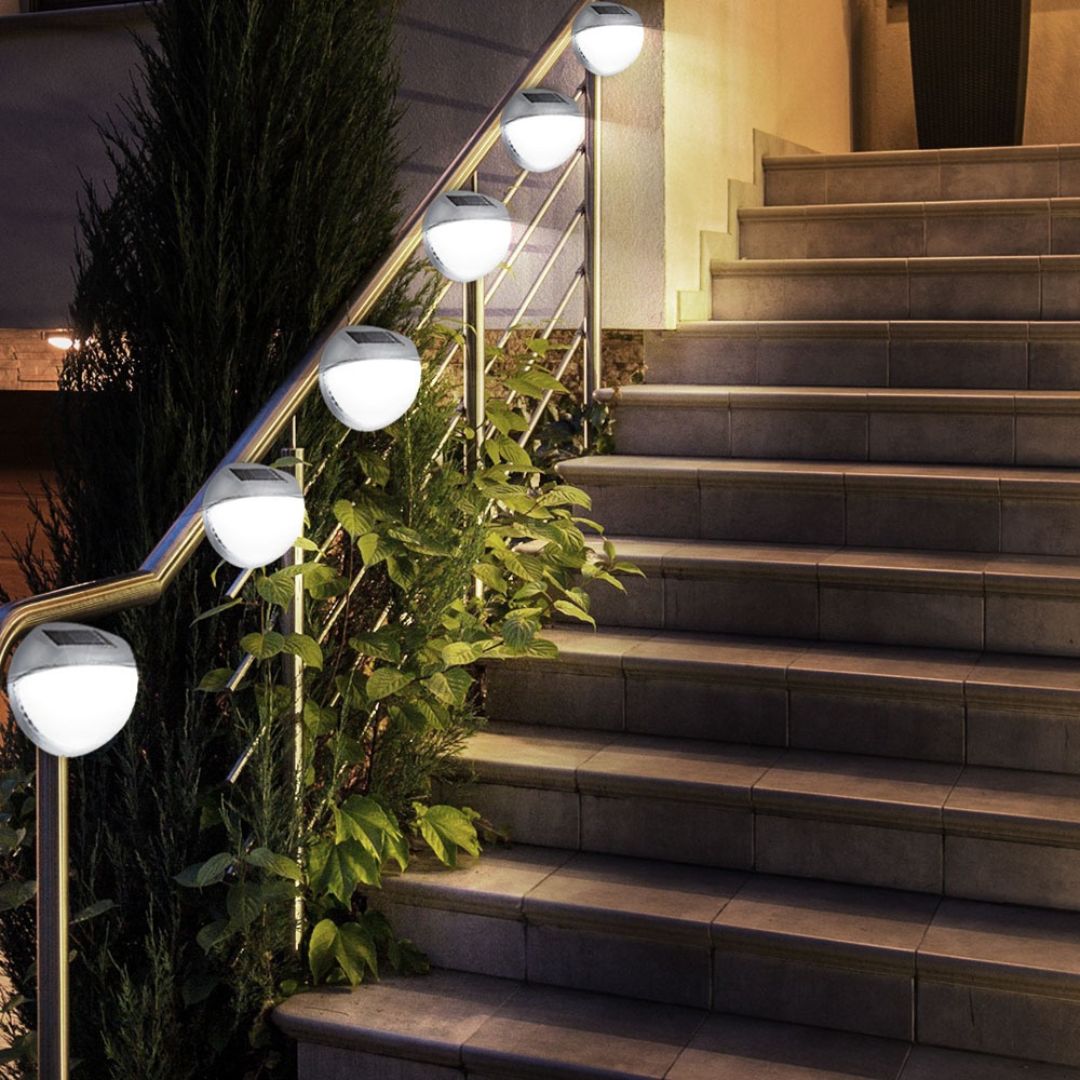 Solar Zaunleuchten LED Set mit 6 Stück Wasserdicht Kunststoff