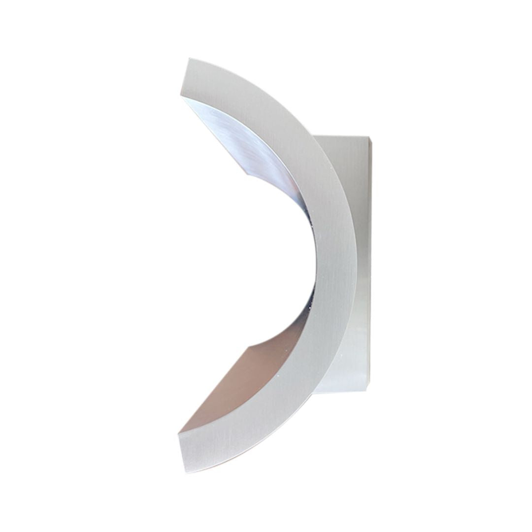 LED Außenwandleuchte Satin-Aluminium 5 Zoll 2-flammig Dimmbar