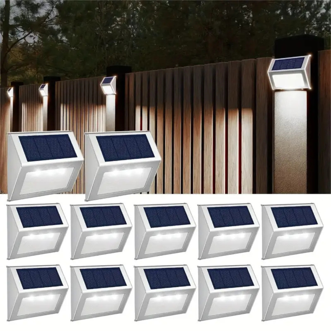 Solar LED Wandleuchte Außen – Edelstahl, Warmweiß, Mit Sensor