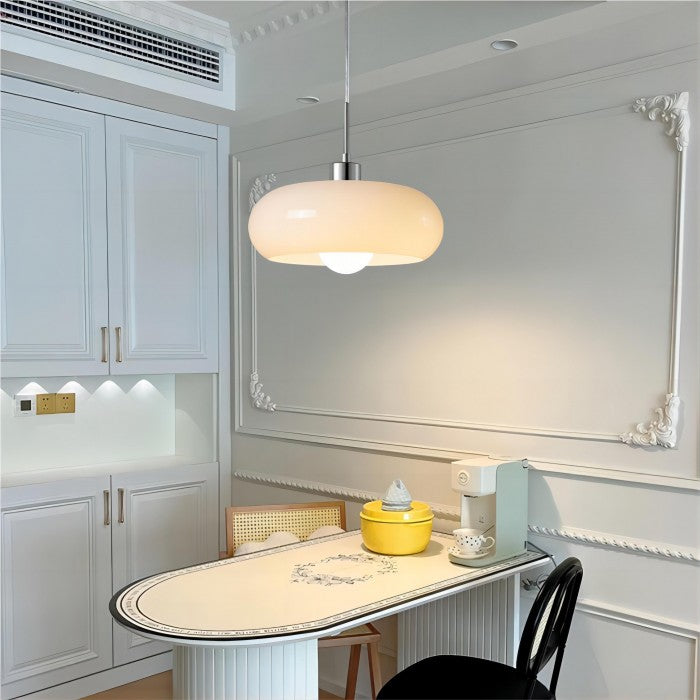 Retro Pendelleuchte Glas Orange – Bauhaus Stil, Nordisches Design für Esszimmer & Küche